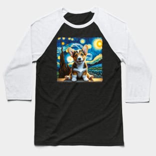 Starry Cardigan Welsh Corgis Portrait - Dog Portrait Baseball T-Shirt